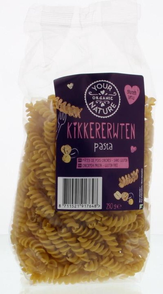 Kikkererwten fusilli Your Organic Nature - Zak 250 gram - Biologisch