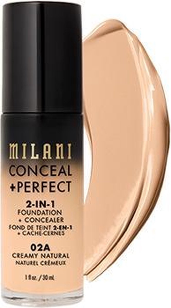 Milani Conceal + Perfect 2-in-1 Foundation + Concealer Kryj?cy Podk?ad Do Twarzy 02a Creamy Natural 30ml