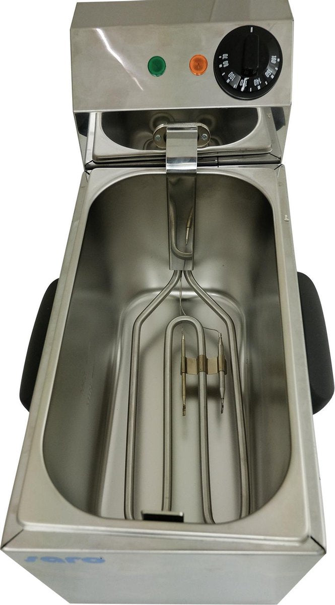 SARO Fritteuse 4 liter - uitneembare bak - geheel RVS - 2 jaar garantie - professioneel model PROFRI 4
