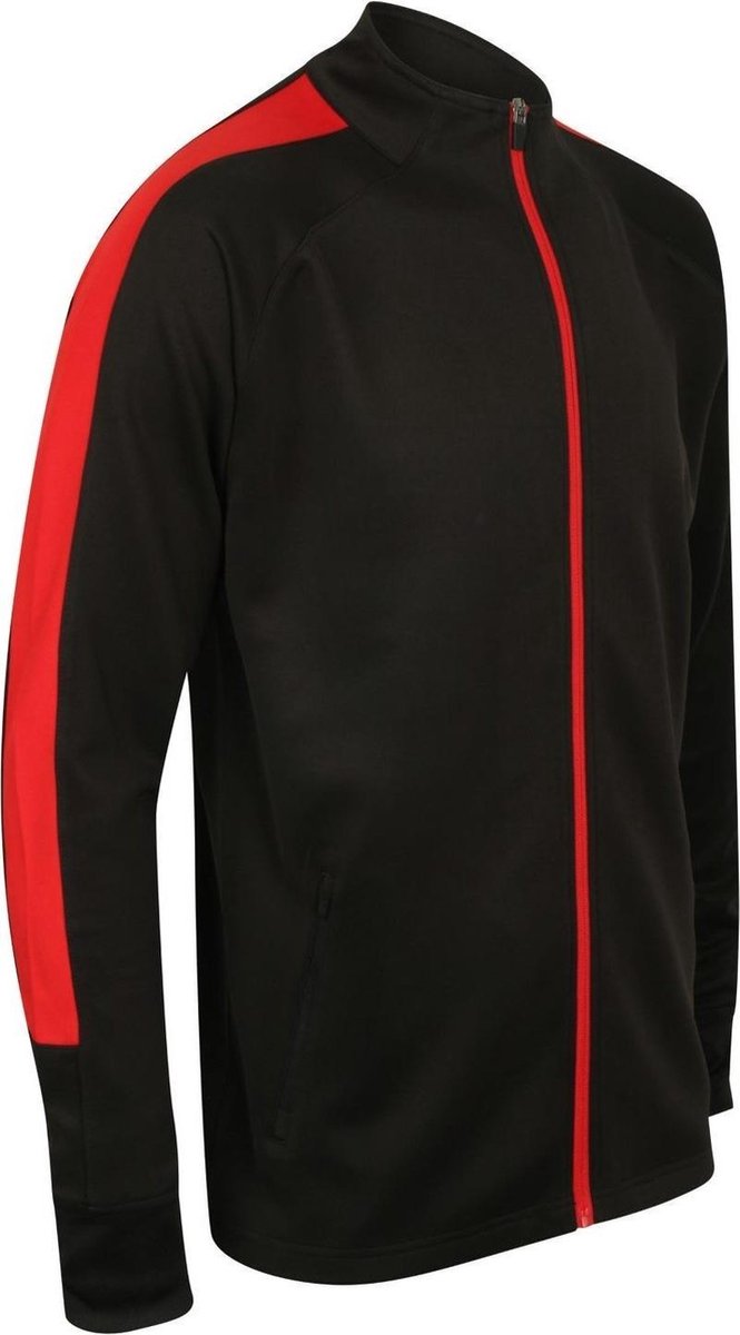 Senvi Sports Knitted Tracksuit Jacket - Zwart-Rood - XS