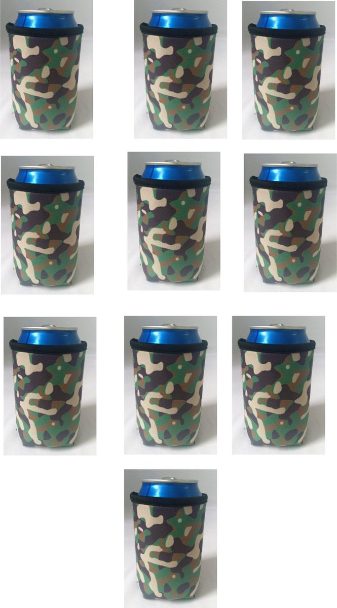 10 st. Camouflage koelhoud blikjes hoes | bierblik hoesjes