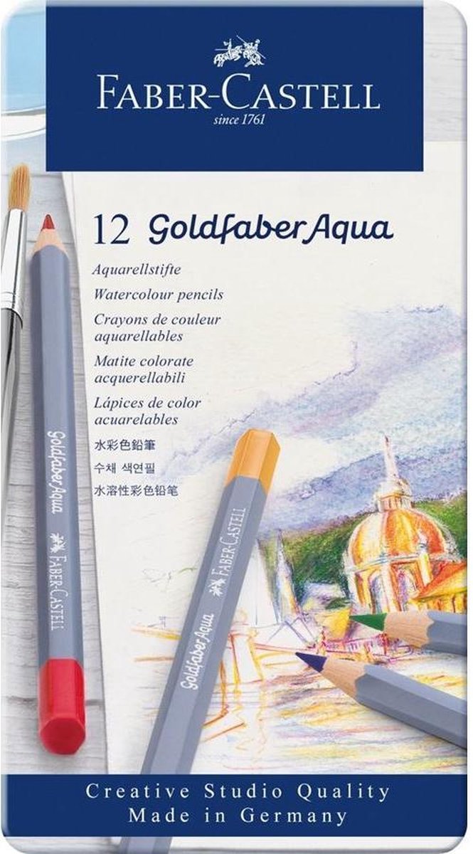 aquarelkleurpotlood Faber-Castell Goldfaber etui 12 stuks FC-114612