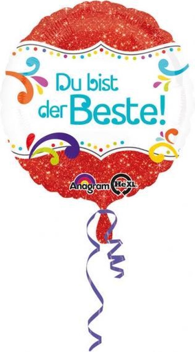 Standard Du bist der Beste Foil Balloon round S40 packed 43c