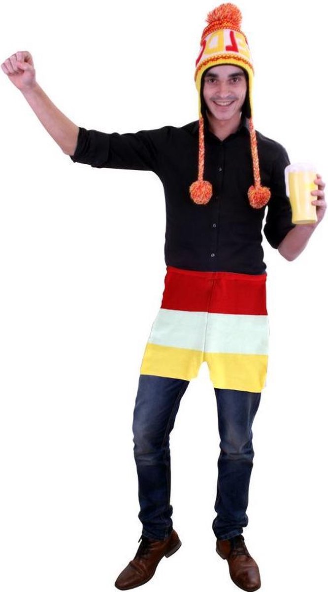 Gebreide onderbroek rood/wit/geel