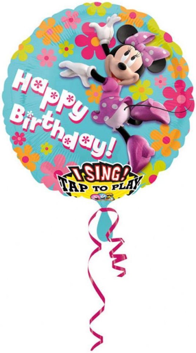 Sing-A-Tune Minnie Mouse Birthday Foil Balloon P75 Packaged