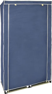 3x stuks mobiele opvouwbare kledingkast/garderobekasten 169 x 88 cm blauw - Camping/zolder
