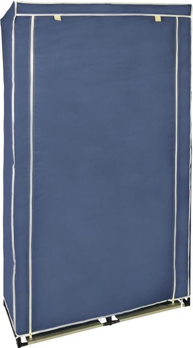 3x stuks mobiele opvouwbare kledingkast/garderobekasten 169 x 88 cm blauw - Camping/zolder