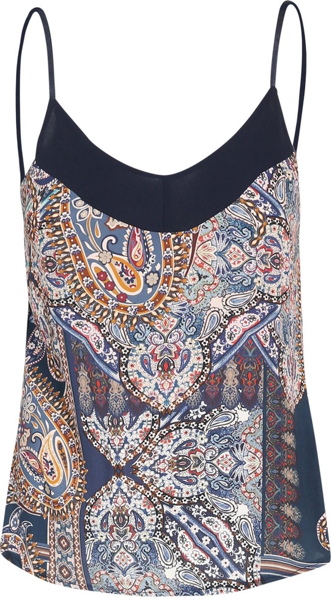 Cassis - Top met dunne bandjes en kasjmierprint - Marineblauw