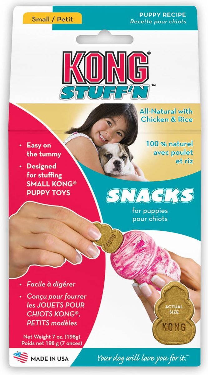 Kong Stuff 'N Mini Snacks Puppy Hondensnack - Kip & Rijst