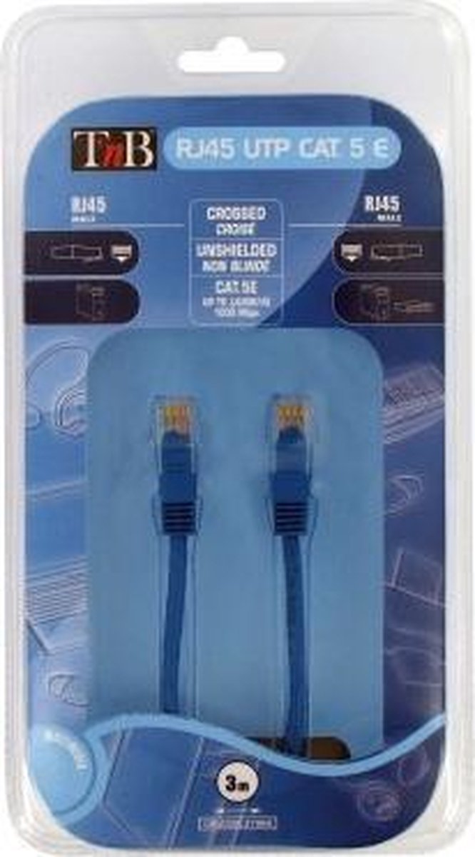 T'nB 3 m Cat5E UTP netwerkkabel U/UTP (UTP) Blauw