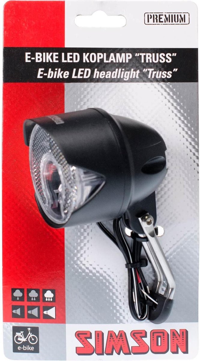 Simson E-bike Voorvork koplamp 'Truss' 6-60V