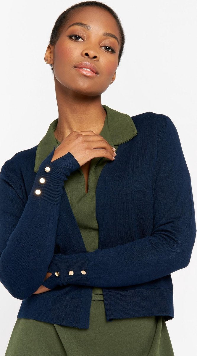 Basic open cardigan - Marine Blauw