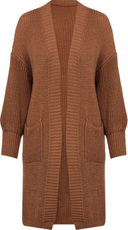 Long cardigan camel