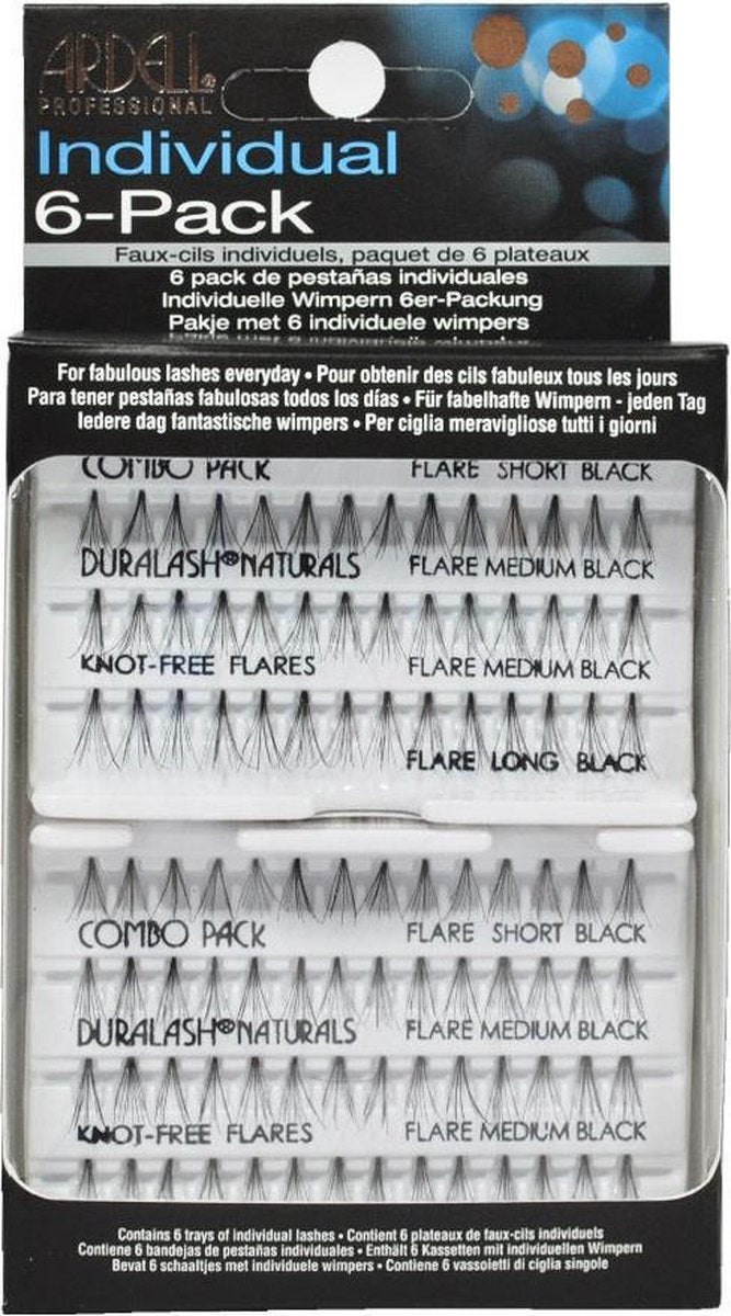 Ardell - SET Individual Combo Pack zestaw 56 kępek rzęs Black x6