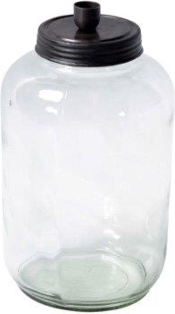 Deco4yourhome - Glazen pot - Kandelaar - Voorraadpot - Zwart