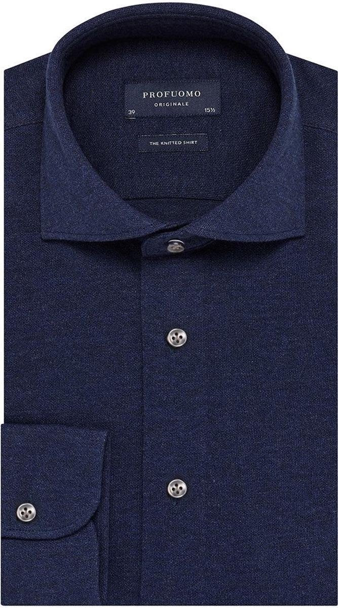 Hemd Profuomo donkerblauw knitted