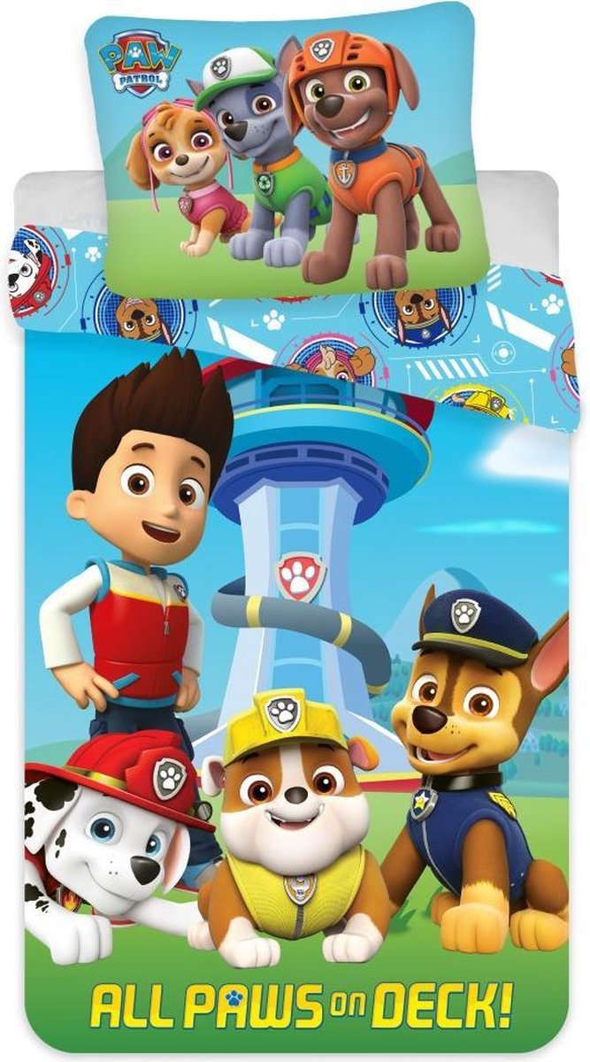 Babydekbedovertrek Paw Patrol 100 x 135 cm 40 x 60 cm 100% katoen