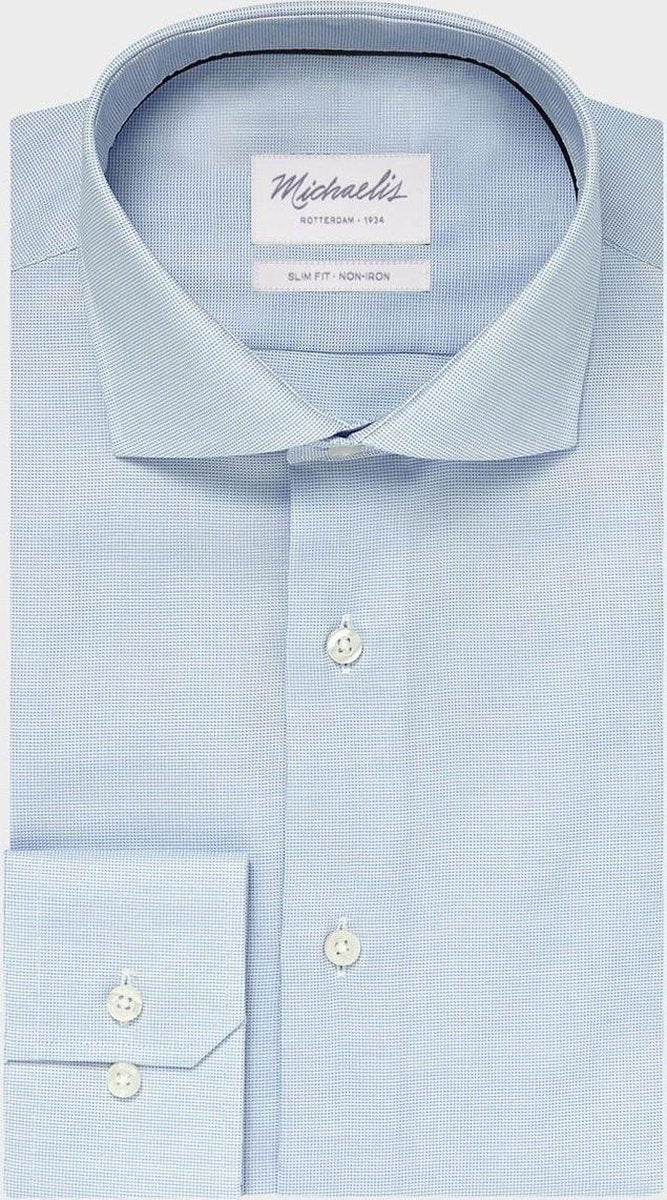 Michaelis Heren Overhemd Blauw Slim Fit - 42