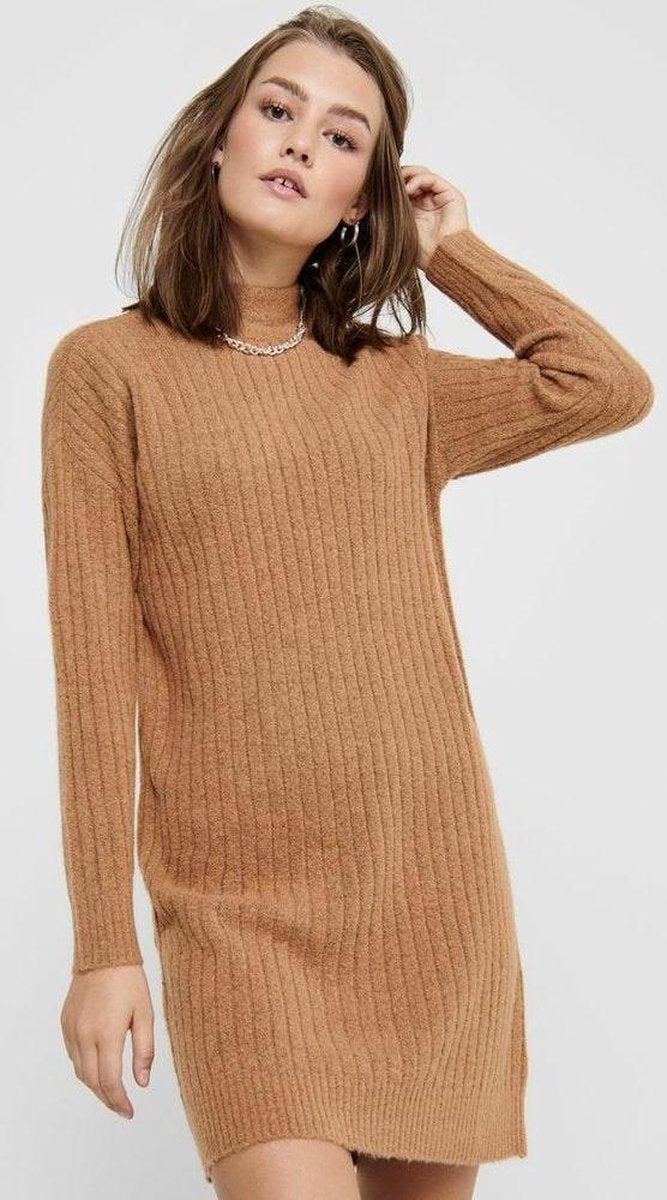 Onlmekia L/s Dress Cc Knt 15207186 Brownie/w. Melange