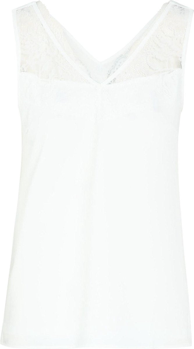 Cassis - Top met kantdetail - Ecru