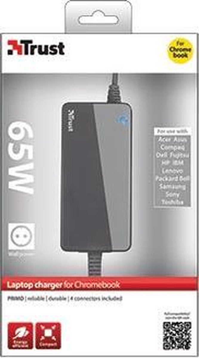 Trust Chromebook Adapter 65W - Zwart