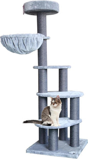 Petrebels Cottage 169 krabpaal  - Grijs - 169 cm - ook voor oude katten