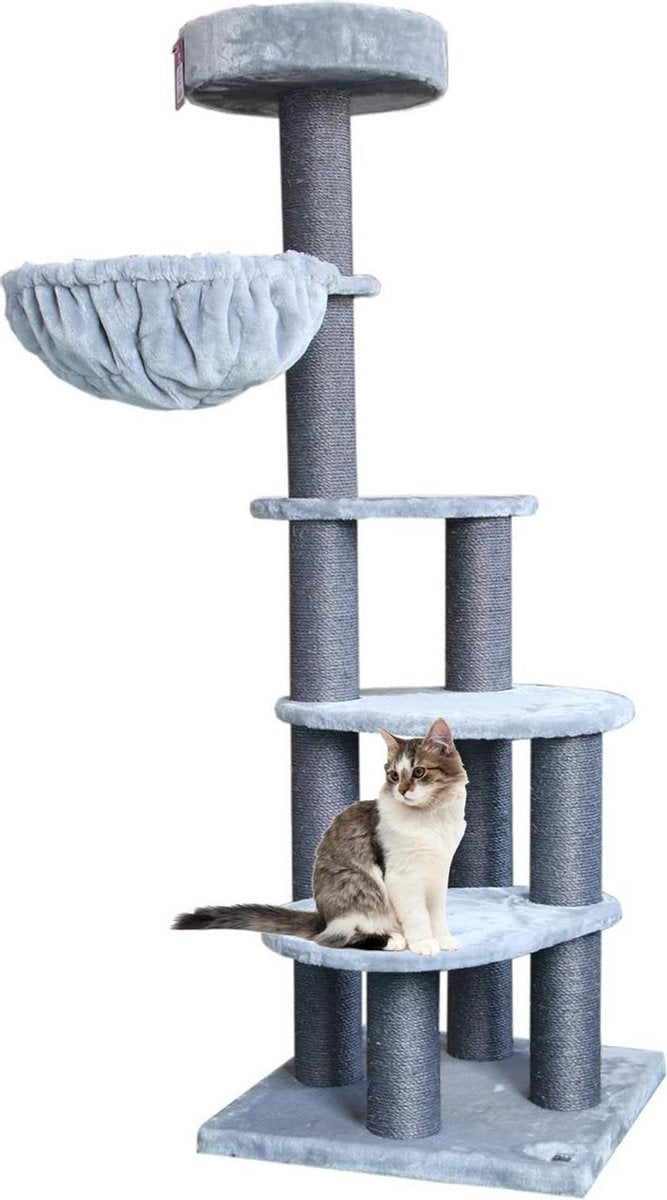 Petrebels Cottage 169 krabpaal  - Grijs - 169 cm - ook voor oude katten