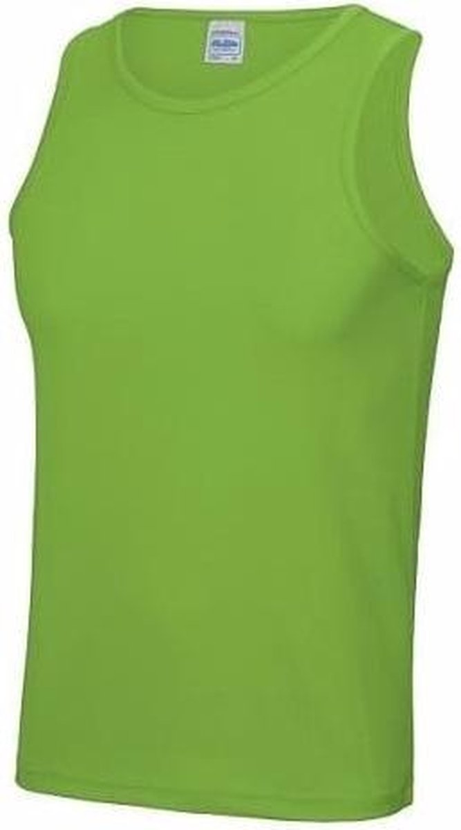 Polyester heren  singlet XL lime