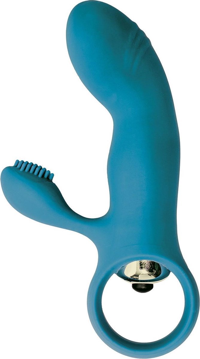 Mini Vibrator met Clitoris Borsteltje - blauw