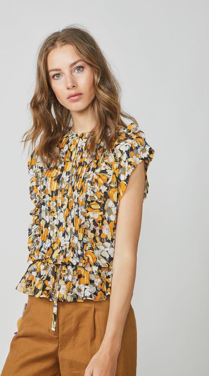 Summum - Top - Bloemenprint - Oker - 42