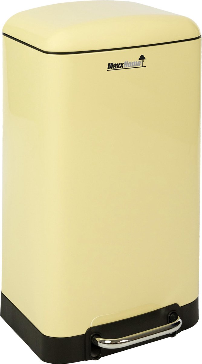 MaxxHome Pedaalemmer - 30l - Metaal Mat - Crème