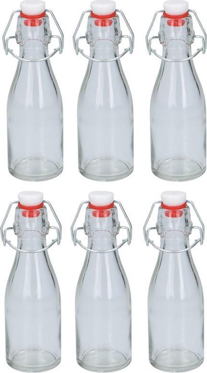 24x stuks kleine flesjes met beugeldop 150 ml - Keukenbenodigdheden - Azijn/olie/saus flesjes 17