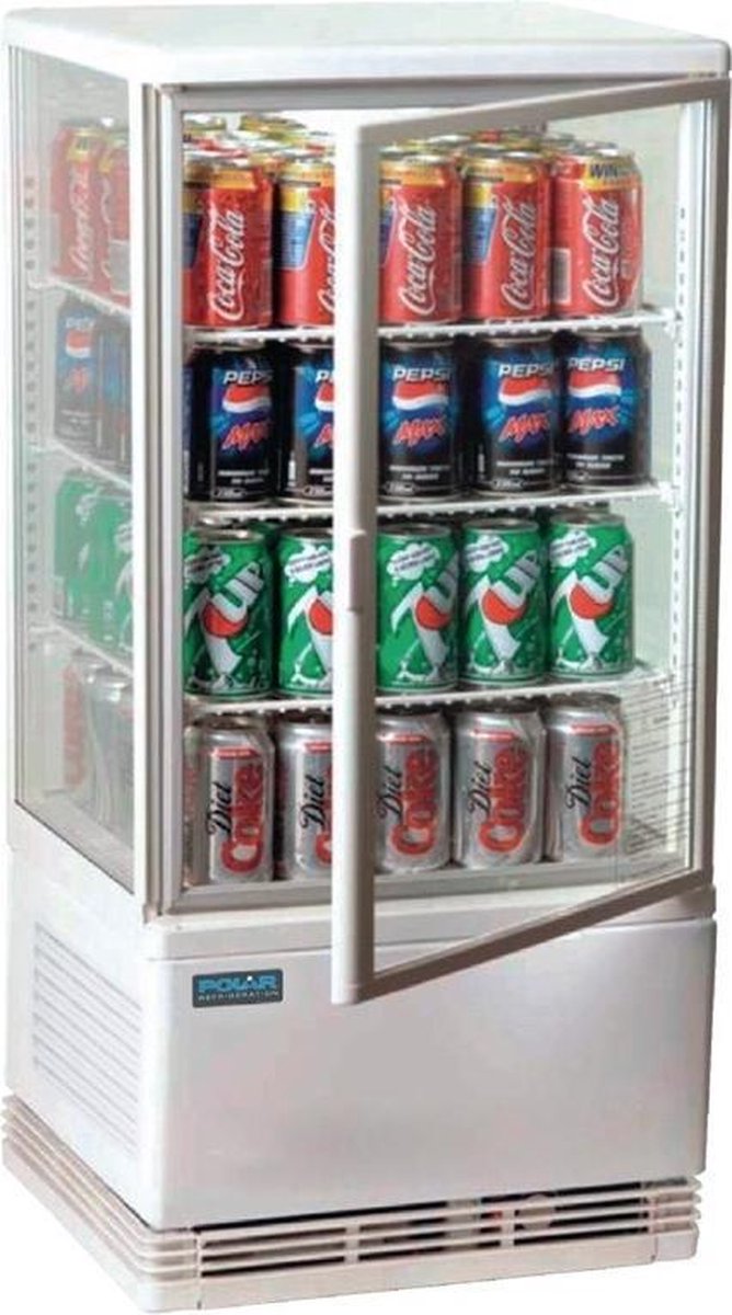 Polar C-serie Koelvitrine - Wit - 3 Verstelbare Roosters - 68 Liter