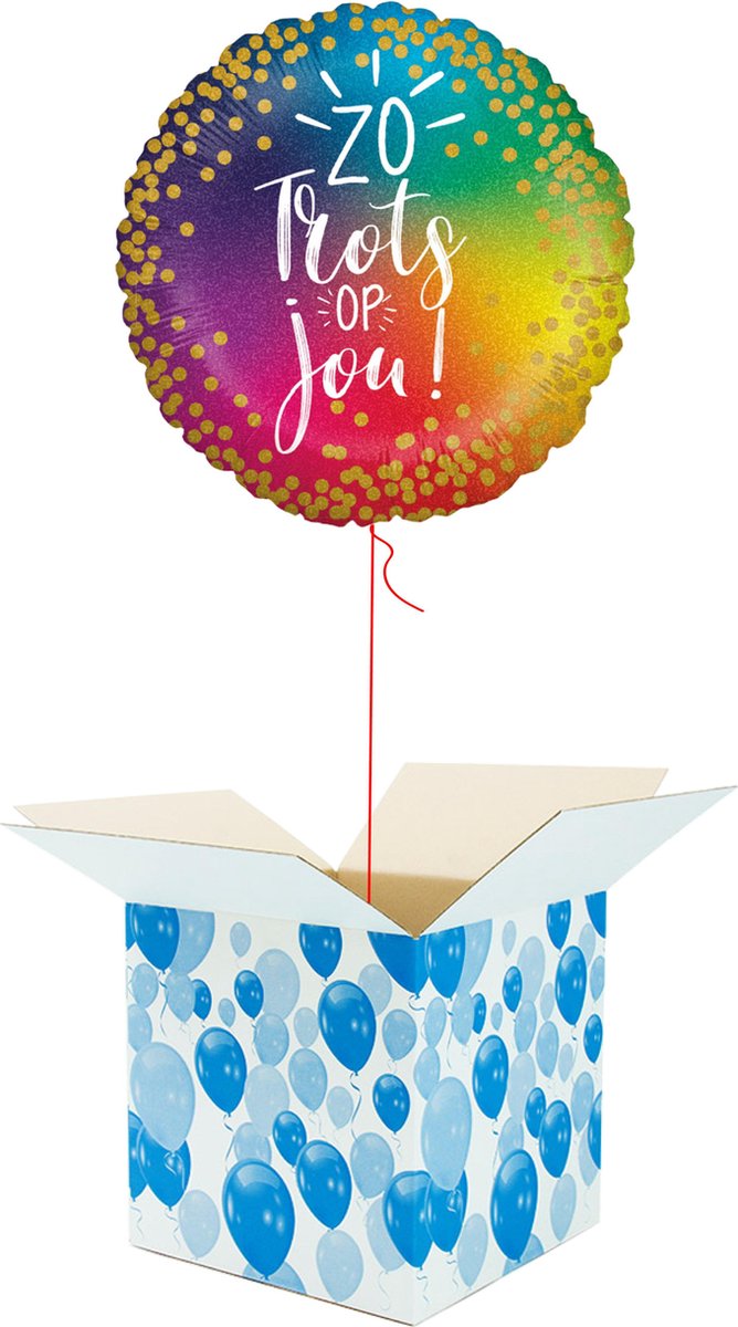 Helium Ballon gevuld met helium - Zo Trots op Jou! - Cadeauverpakking - geslaagd - Folieballon - Helium ballonnen gevuld