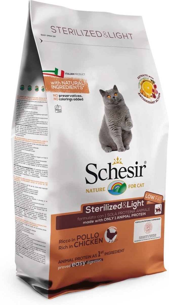 Schesir droogvoer schesir sterilized & light - 10 kg