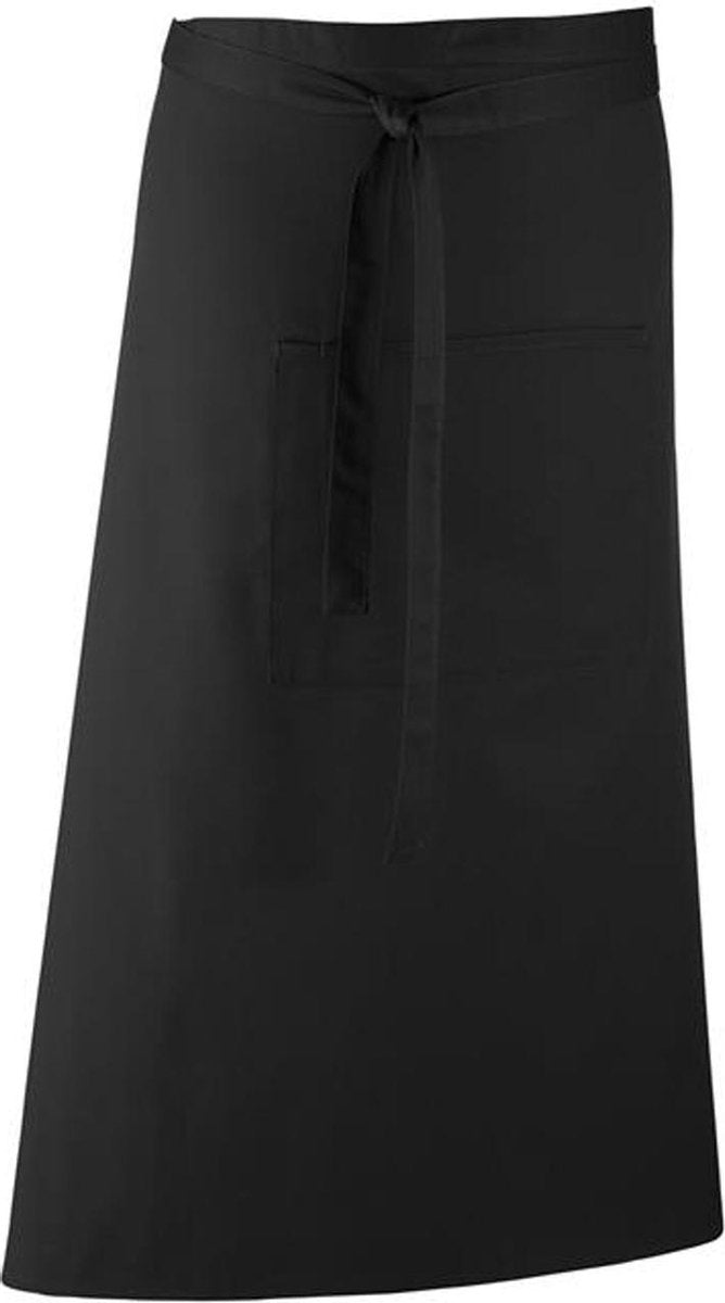 Restaurant schort lang Zwart I PR158 11 kleuren | Bar Apron Twillweefsel: soepel en sterk. Middenzak met plaats voor een pen. Verkrijgbaar in 11 kleuren I Horeca kleding