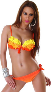 Sexy Push-Up Trendy Bikini Set Oranje - maat 40