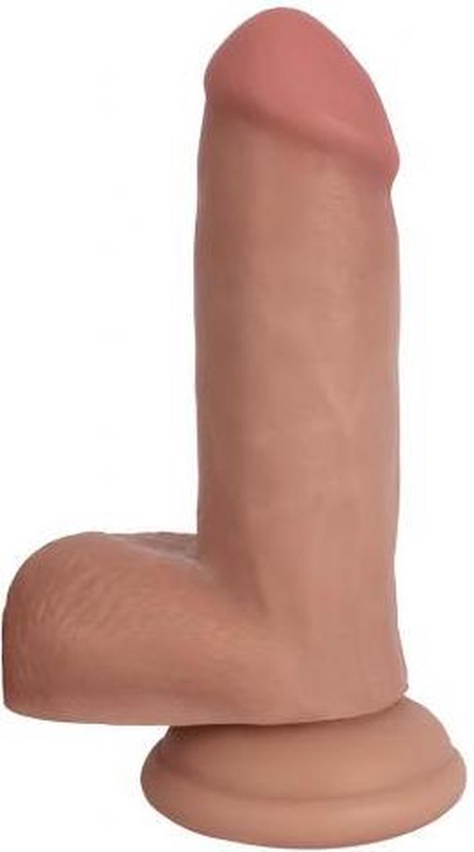 Realistische Dildo Met Balzak - 16.5 cm - Dildo - Dildo Normaal - Beige - Discreet verpakt en bezorgd