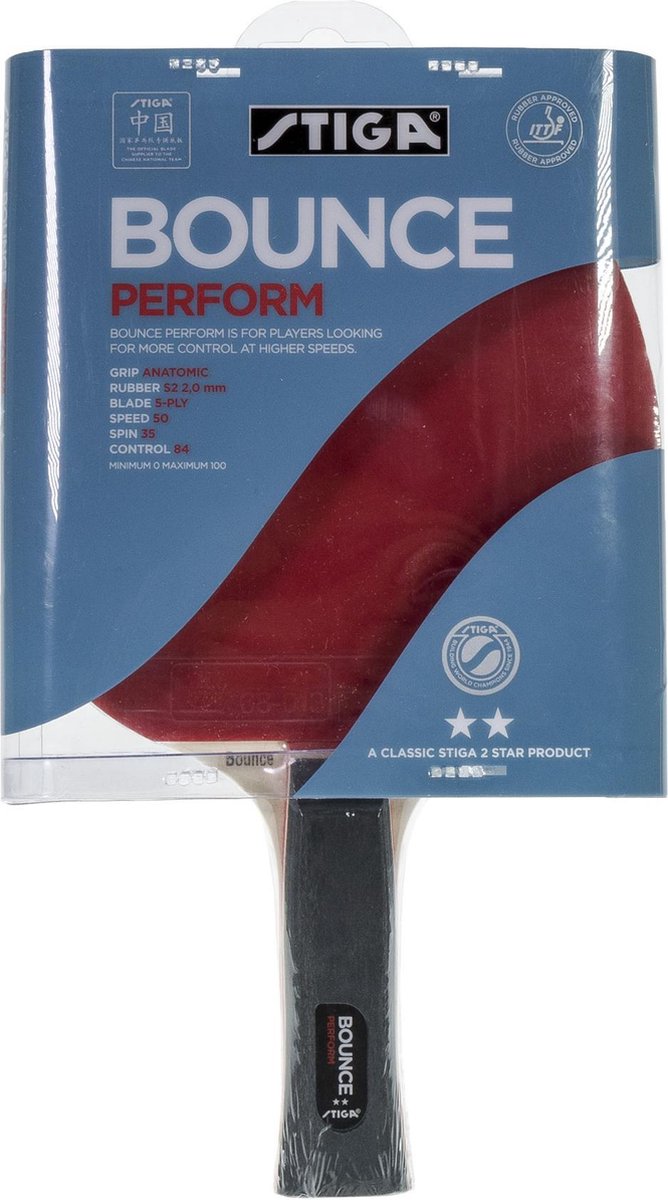 Stiga Tafeltennisbats - rood/zwart