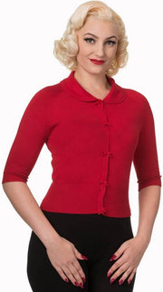 Banned April Bow 40's Cardigan Rood