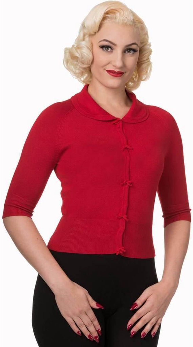 Banned April Bow 40's Cardigan Rood