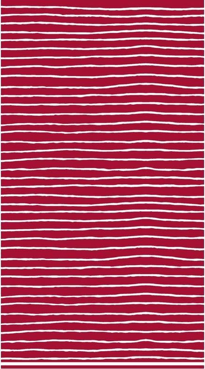 Tafellaken/tafelkleed rood/witte strepen 138 x 220 cm