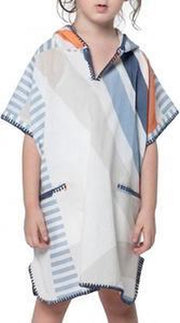 Surfponcho Kind Bora - Leeftijd 8-9 jaar - jongens/meisjes/unisex pasvorm - poncho handdoek voor kinderen met capuchon - zwemponcho - badcape