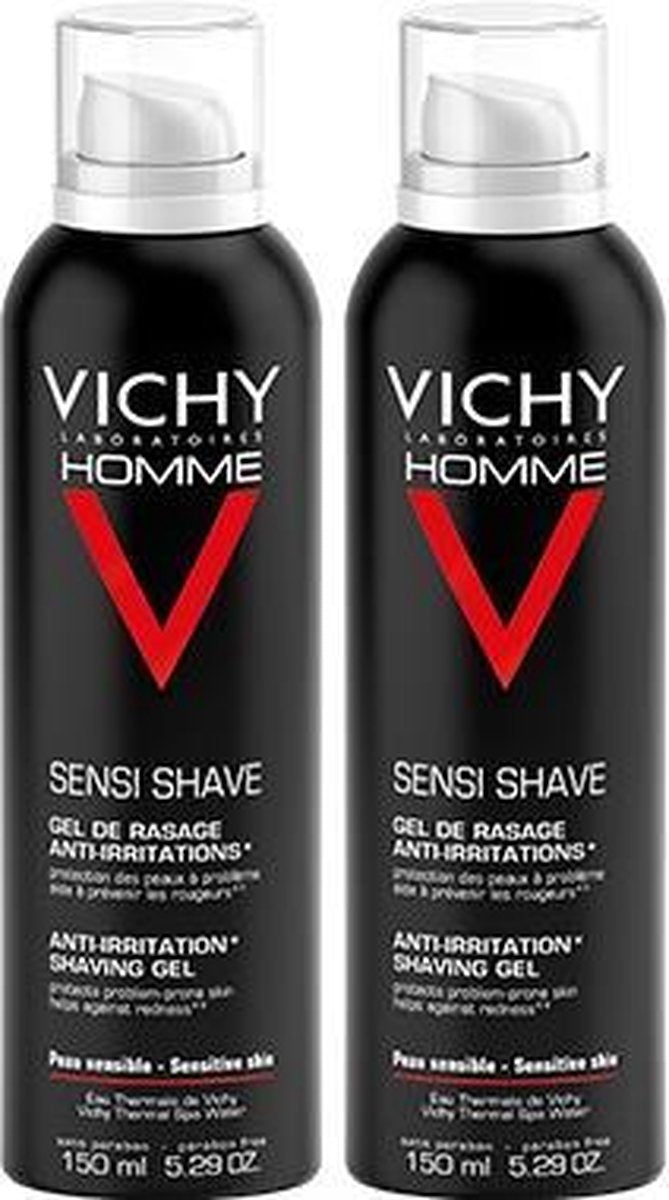 Vichy Homme Scheergel - 2x150 ml - Anti-irritatie - Voordeelpack