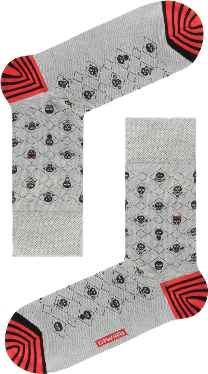 2-set Herensokken doodskop patroon