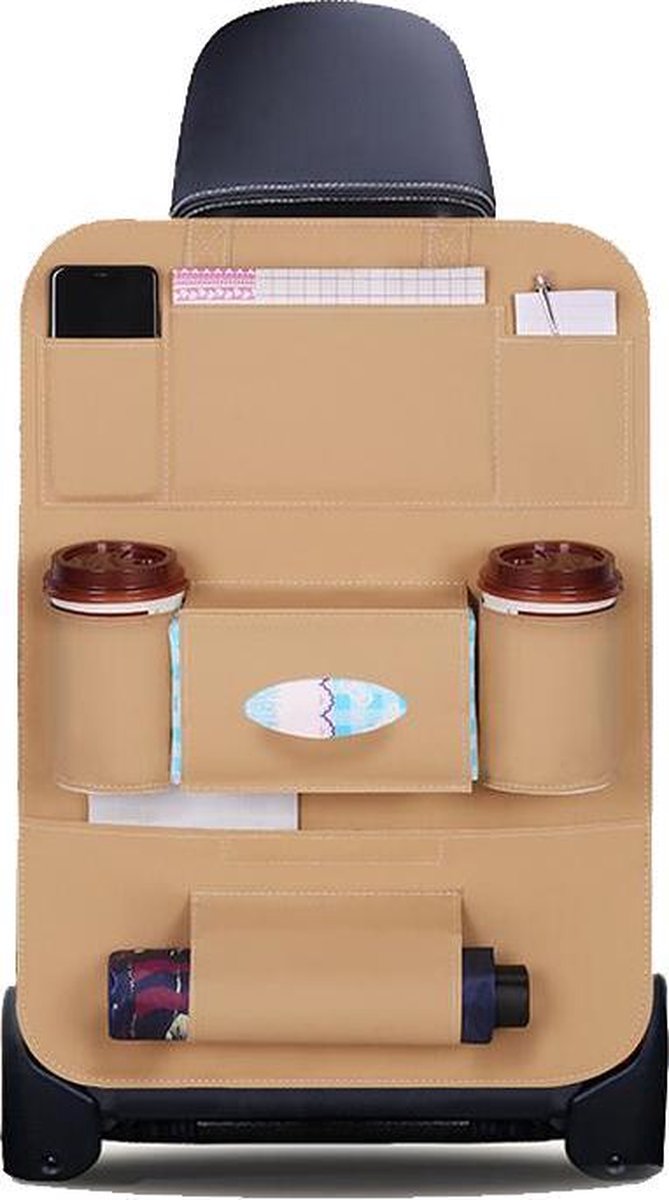 Autostoel Organizer  - Auto Accessories - iPad houder auto - Tablet Houder Auto - Beige