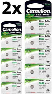 10 Stuks (2 Blister a 5st) Camelion SR69W/371 1.55V knoopcel batterij