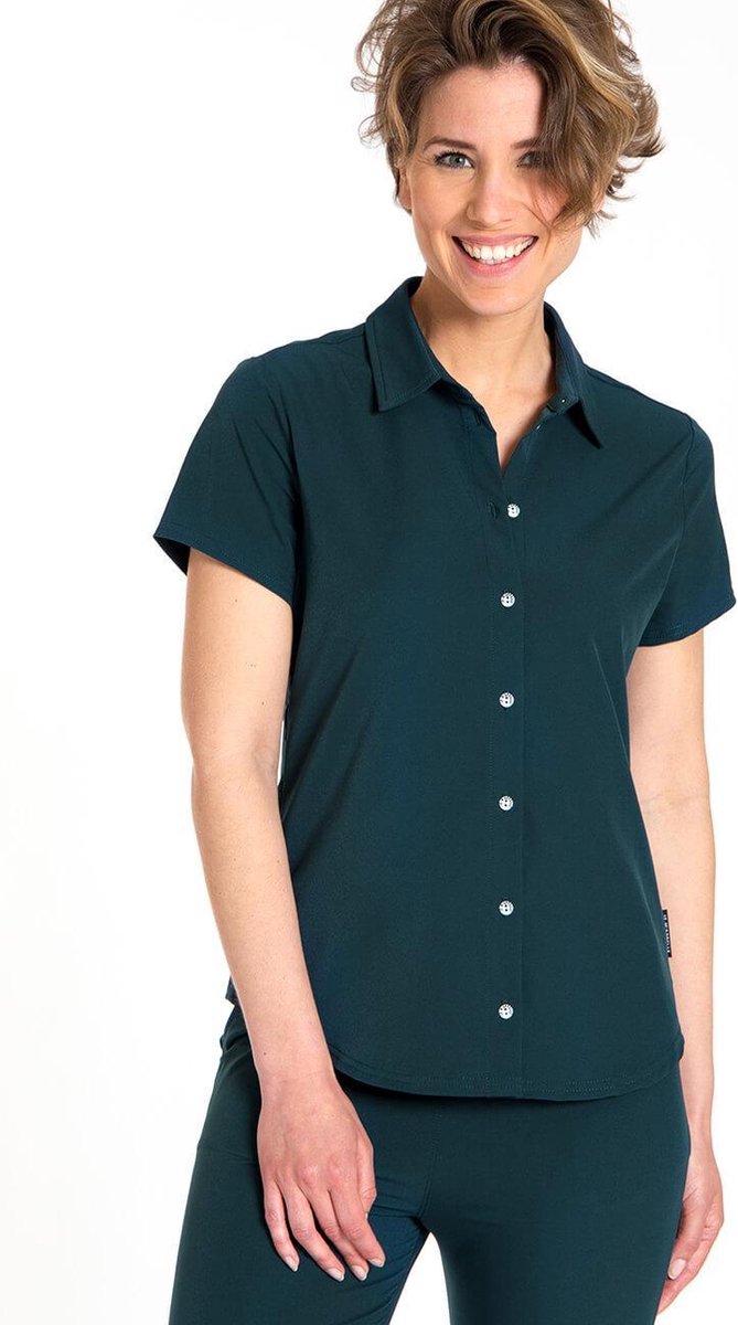 Groene Blouse van Je m'appelle - Dames - Travelstof - Maat M - 5 maten beschikbaar