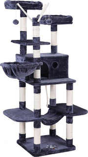 Nancy's XXL Krabpaal voor katten - Kattenboom - Rookgrijs - 50 x 50 x 164 cm