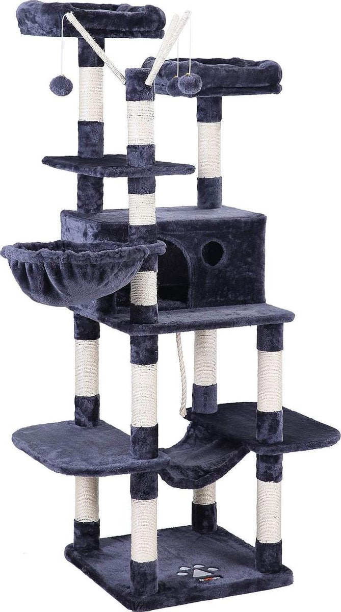 Nancy's XXL Krabpaal voor katten - Kattenboom - Rookgrijs - 50 x 50 x 164 cm